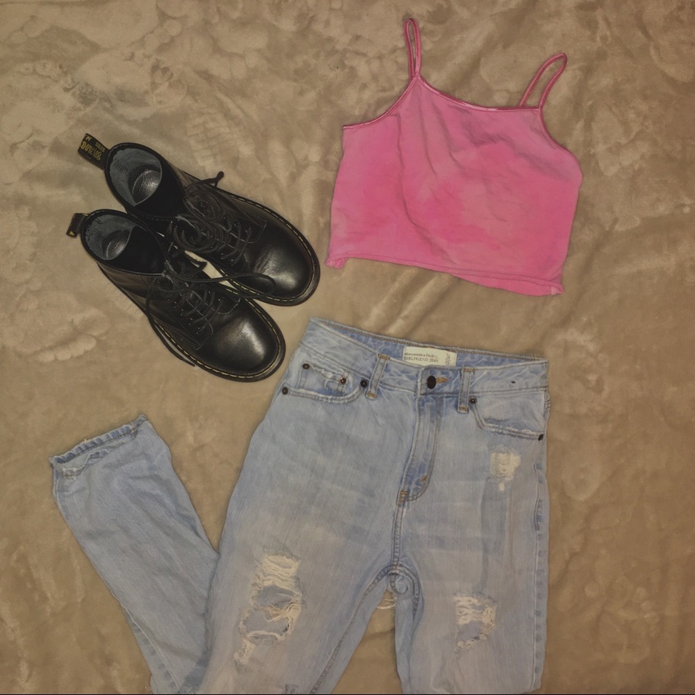 cropped pink tank